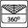 360° (Maksymalny zakres działania czujnika ruchu 360°.) 360°