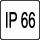IP 66 (Produkt pyłoszczelny oraz zabezpieczony przed dotykiem lub zbliżeniem do wewnętrznych części czynnych za pomocą drutu lub taśmy o średnicy lub grubości przekraczającej 1mm. Pył nie przedostaje się do wnętrza produktu. Produkt zabezpieczony przed falami. F) IP 66